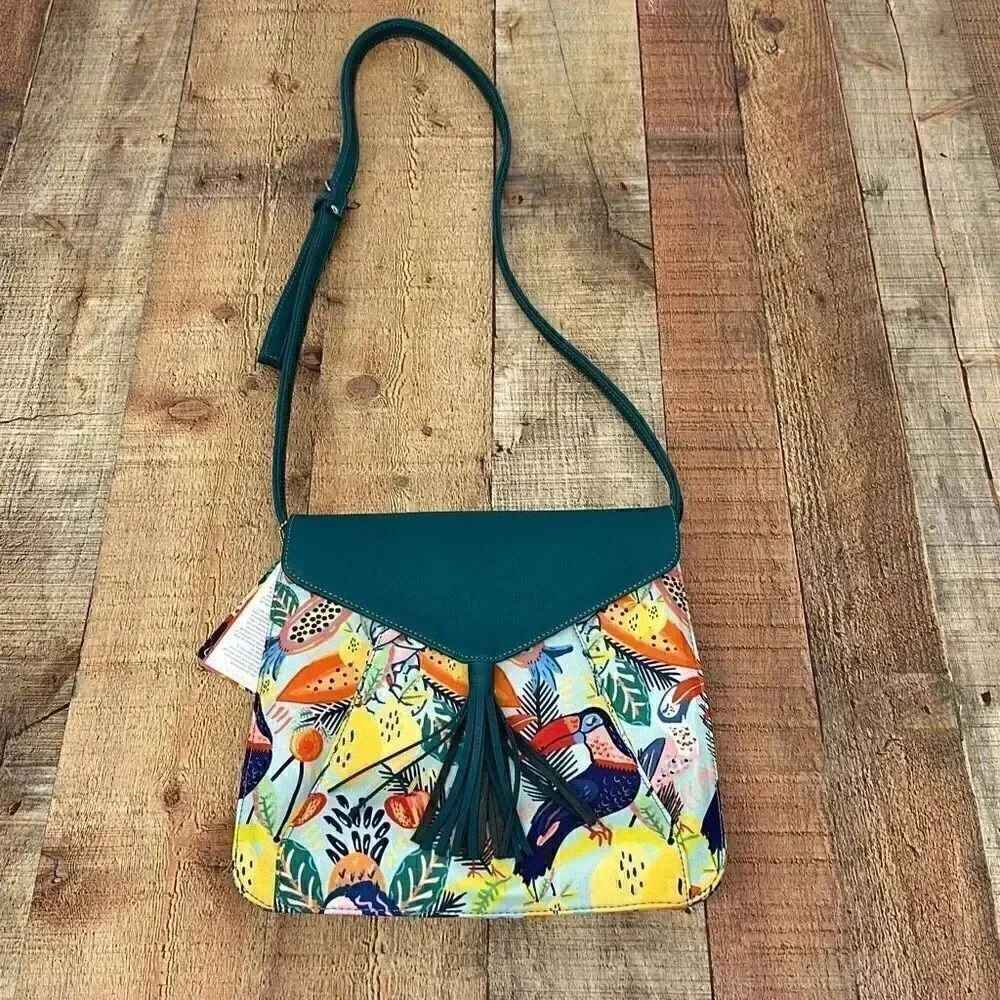 NWT Raquel Arana Crossbody Tropical Floral Bag Purse